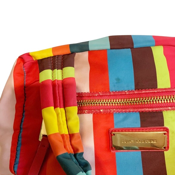 Juicy Couture Striped Fabric Purse Y2K Throwback Bag Satchel JC 90's Style - Picture 3 of 8